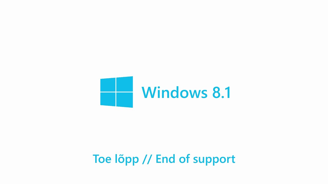 Windows 8.1 tootetugi lõpeb 12. jaanuaril 2023