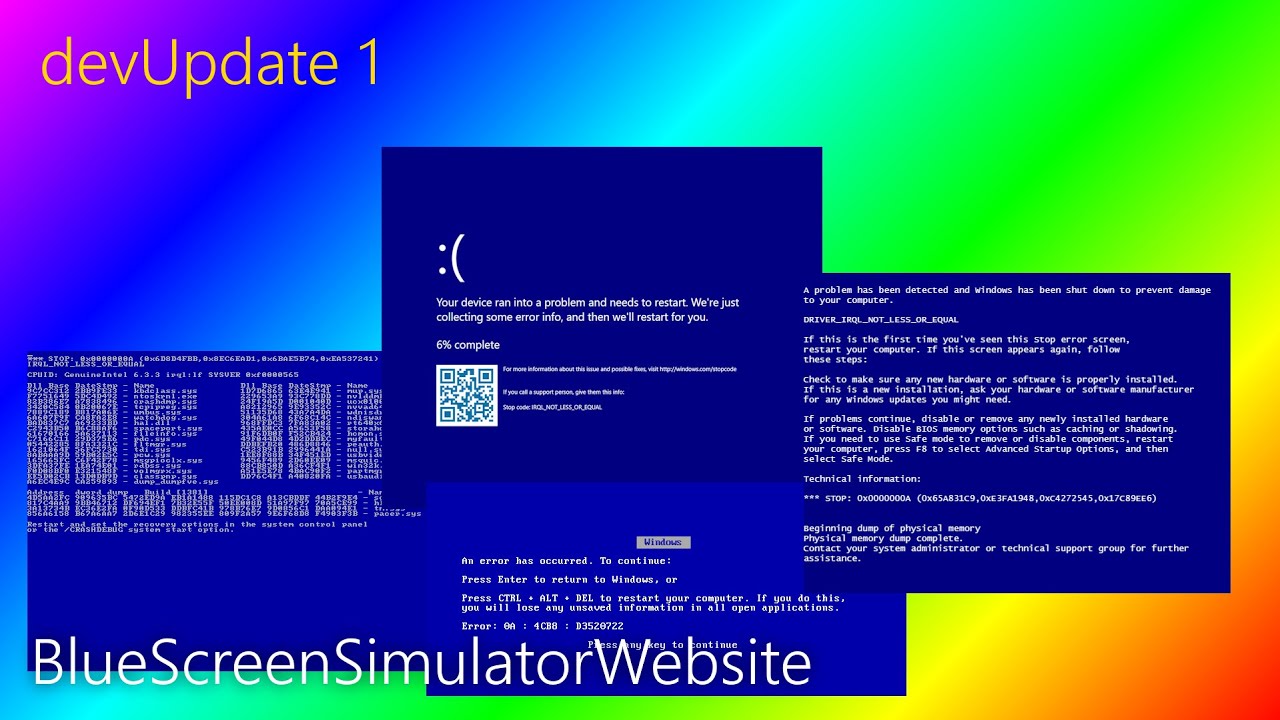 [devUpdate 1] Blue Screen Simulator JS - First reveal