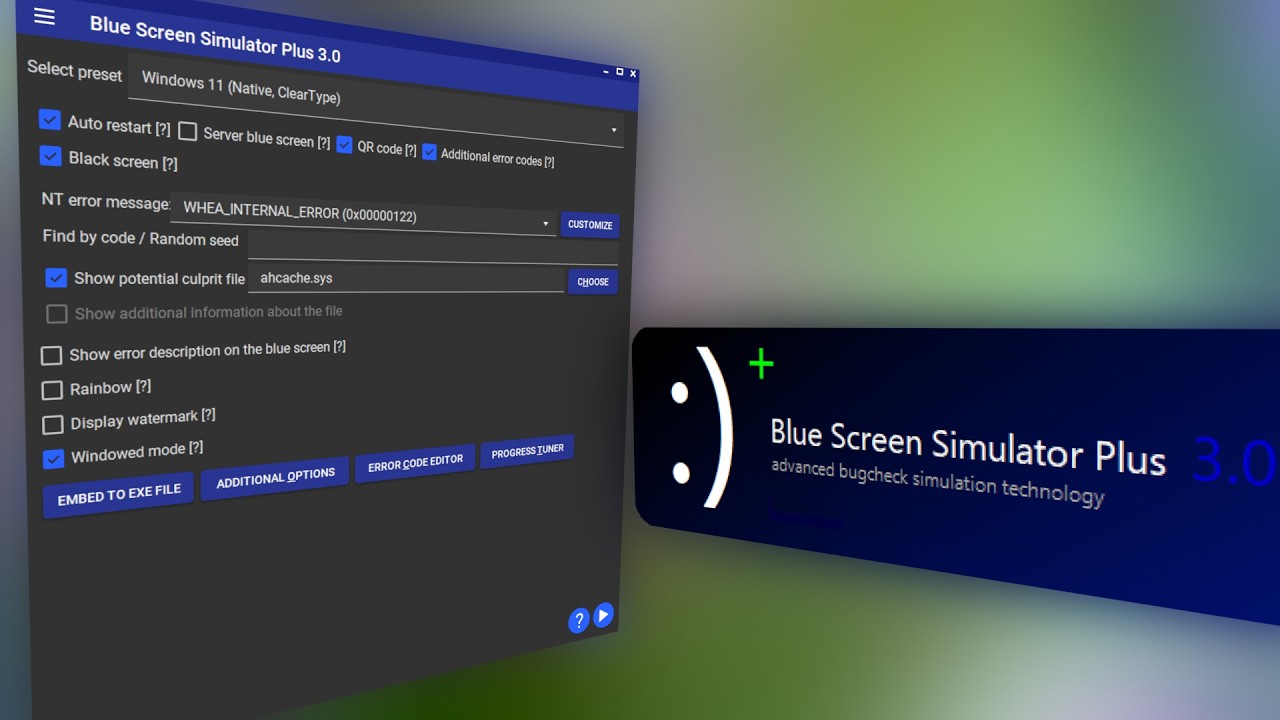 Blue Screen Simulator Plus 3.0 uuendus